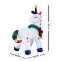 Jingle Jollys Christmas Inflatable Unicorn 1.8M Tall Outdoor Decorations Illuminated - SuperSaverAU - view 2