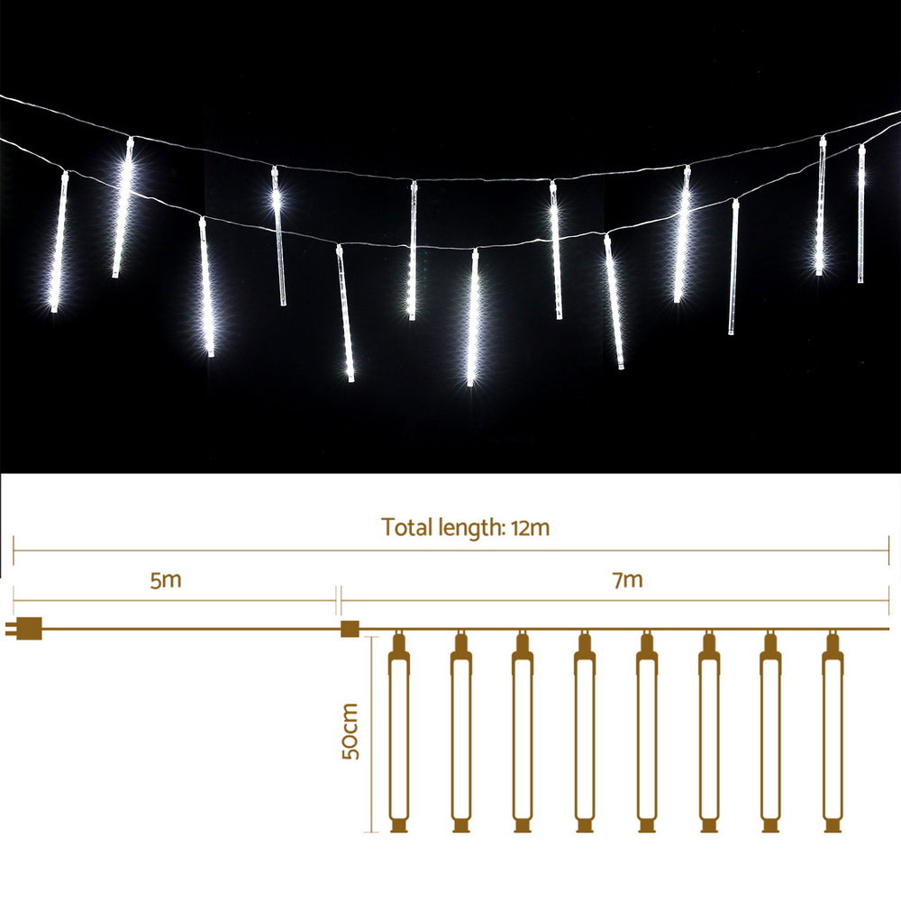 Jingle Jollys 7M Christmas Lights Shower Light 288 LED Icicle Falling Metor - SuperSaverAU - view 2