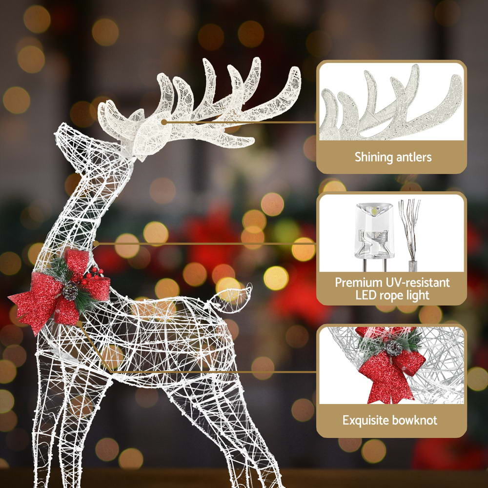 2 PCS Christmas Lights 170 LED Fairy Light Reindeer Decorations Jingle Jollys - SuperSaverAU - view 5
