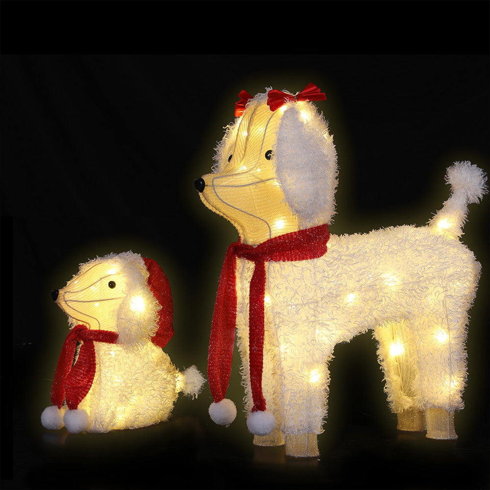 Jingle Jollys Christmas Lights 60 LED Fairy Light 2pcs Dog Decorations Set - SuperSaverAU - view 1