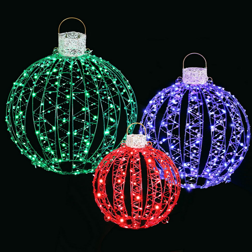 Jingle Jollys Christmas Lights 320 LED Fairy Light 3pcs Ball Decorations Set - SuperSaverAU - view 1