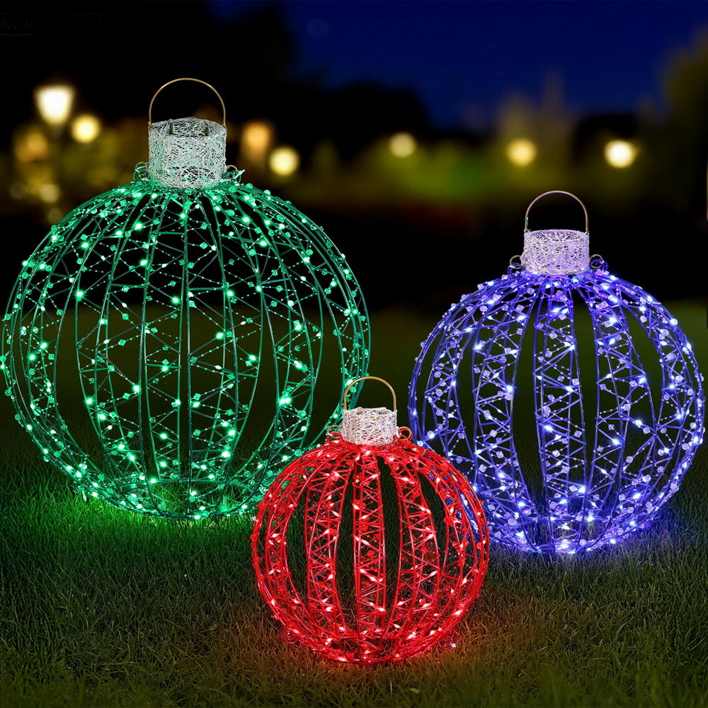 Jingle Jollys Christmas Lights 320 LED Fairy Light 3pcs Ball Decorations Set - SuperSaverAU - view 6