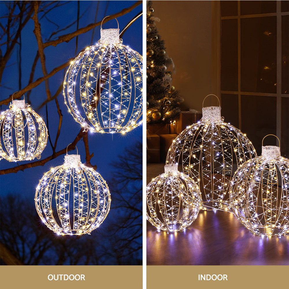 3 PCS Christmas Lights 360 LED Fairy Light Ball Decorations Jingle Jollys - SuperSaverAU - view 5