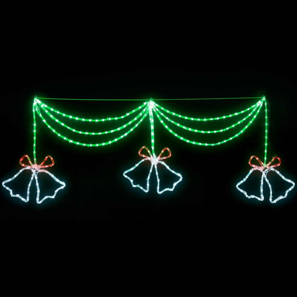 1.8M Christmas Lights 288 LED Bell Motif Light Decorations Jingle Jollys - SuperSaverAU - view 1