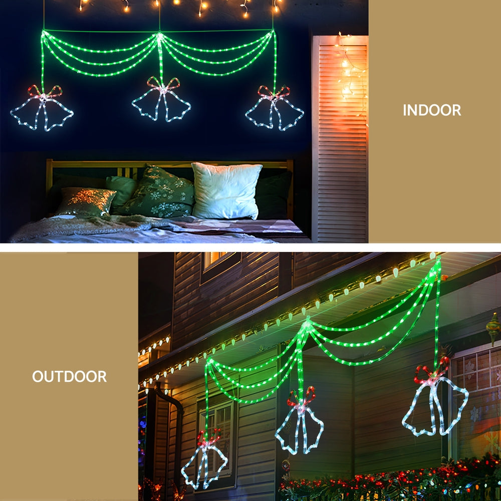 1.8M Christmas Lights 288 LED Bell Motif Light Decorations Jingle Jollys - SuperSaverAU - view 5