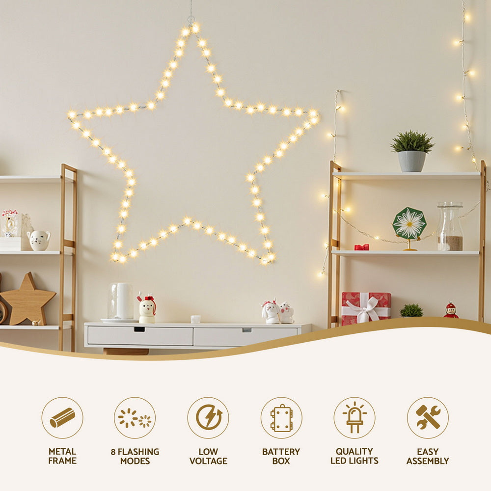 Jingle Jollys Christmas Lights 50cm Star 70 LED Xmas Decorations - SuperSaverAU - view 3