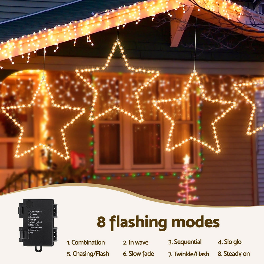 Jingle Jollys Christmas Lights 50cm Star 70 LED Xmas Decorations - SuperSaverAU - view 5