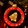Jingle Jollys Christmas Lights 60cm Motif 30 LED Bell Wreath Xmas Decorations - SuperSaverAU - view 6