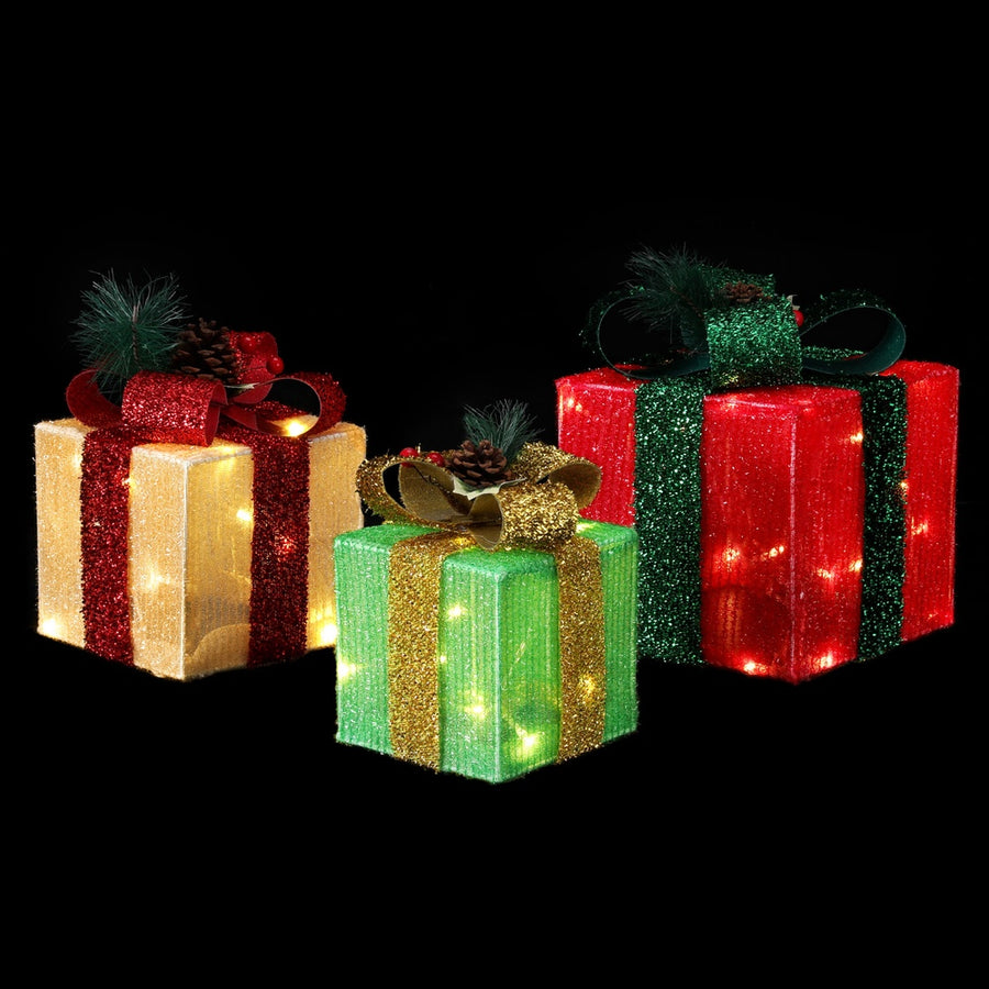 3 PCS Christmas Lights 60 LED Fairy Light Gift Box Jingle Jollys - SuperSaverAU - view 1