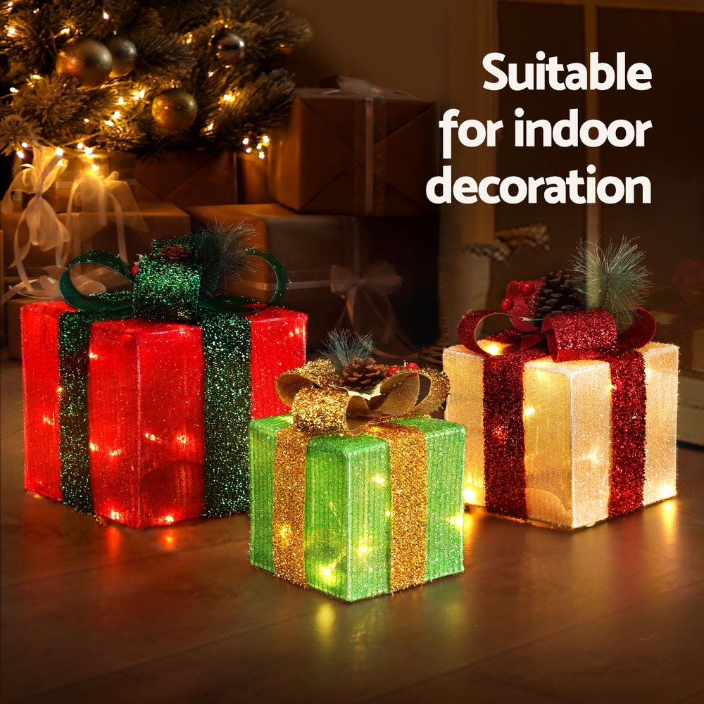 3 PCS Christmas Lights 60 LED Fairy Light Gift Box Jingle Jollys - SuperSaverAU - view 5