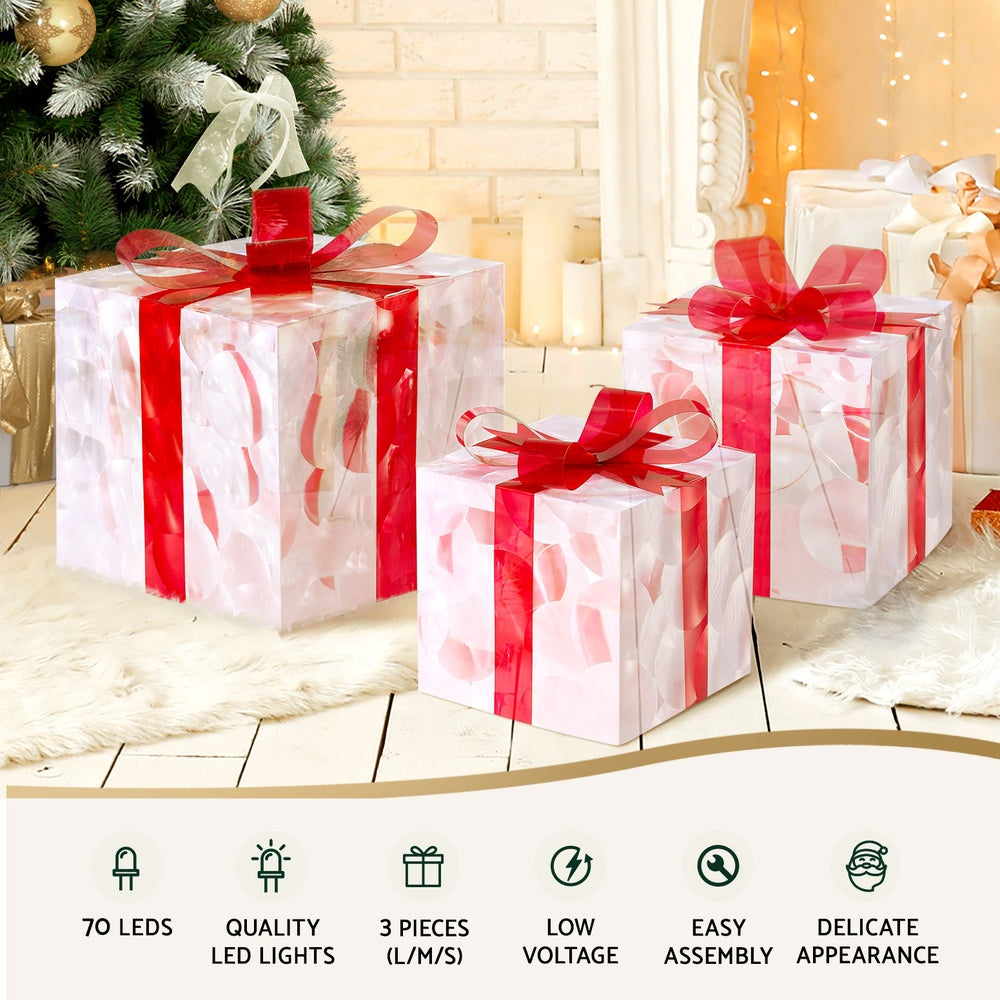 3 PCS Christmas Lights 70 LED Fairy Light Gift Box Jingle Jollys - SuperSaverAU - view 4