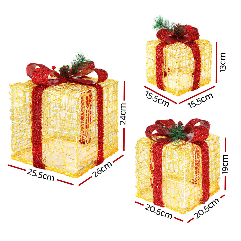 3 PCS Christmas Lights Gift Box Set Set 48 LED Decorations Jingle Jollys - SuperSaverAU - view 2