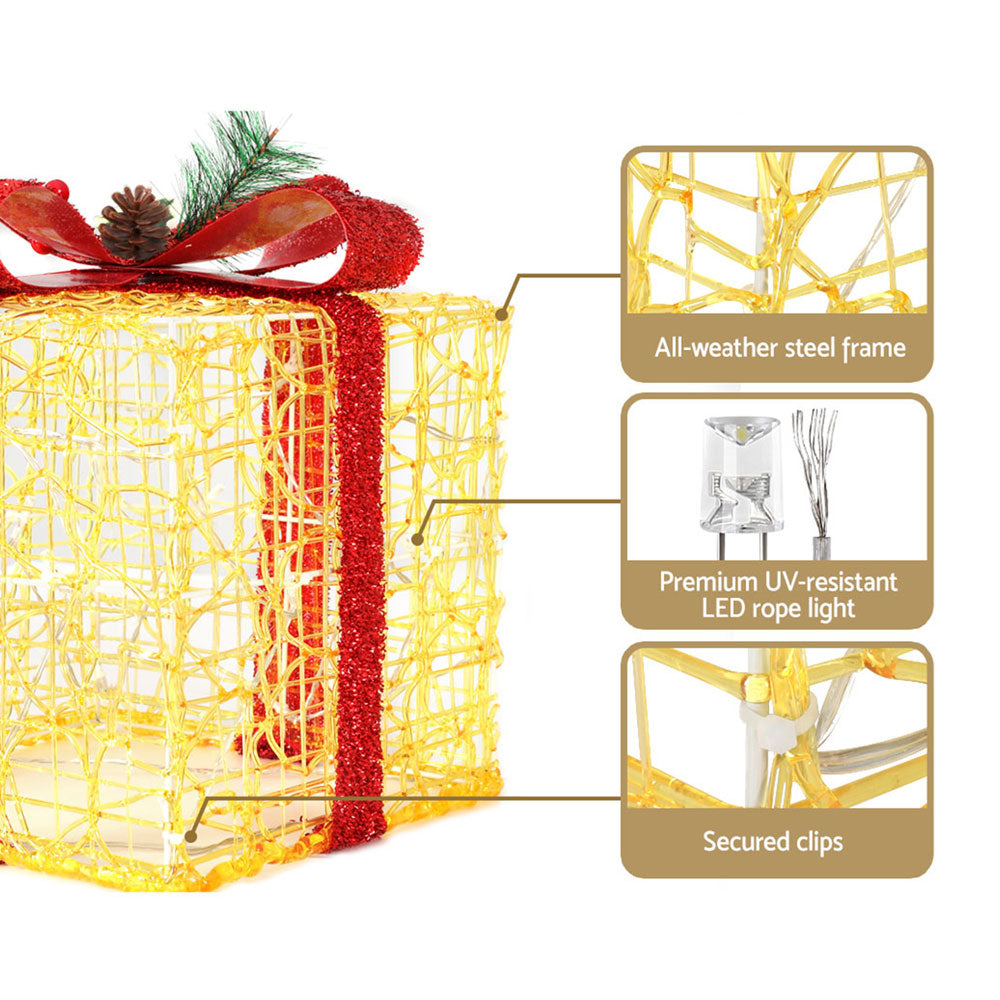 3 PCS Christmas Lights Gift Box Set Set 48 LED Decorations Jingle Jollys - SuperSaverAU - view 6