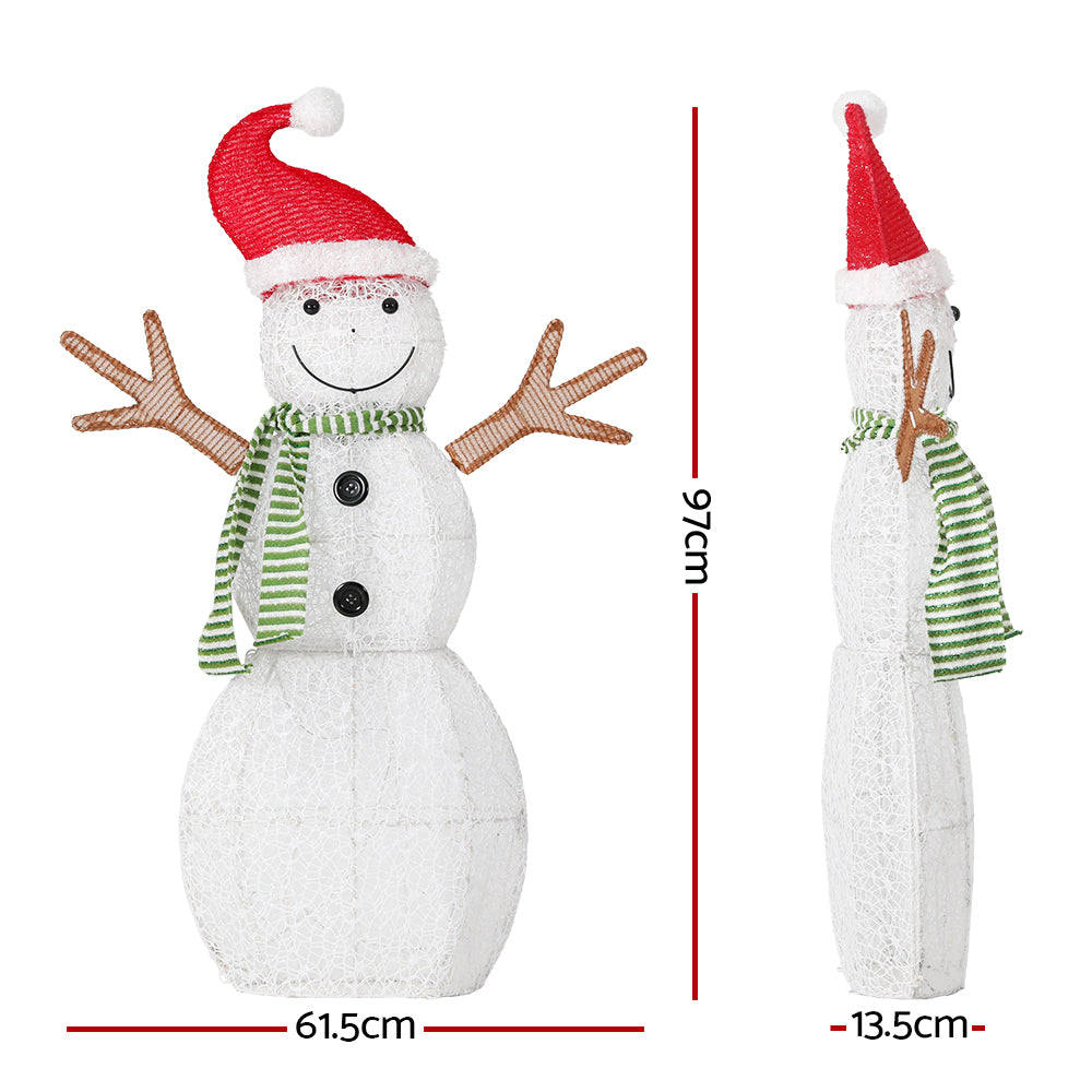 0.97M Christmas Lights Snowman 80 LED Decorations Jingle Jollys - SuperSaverAU - view 3