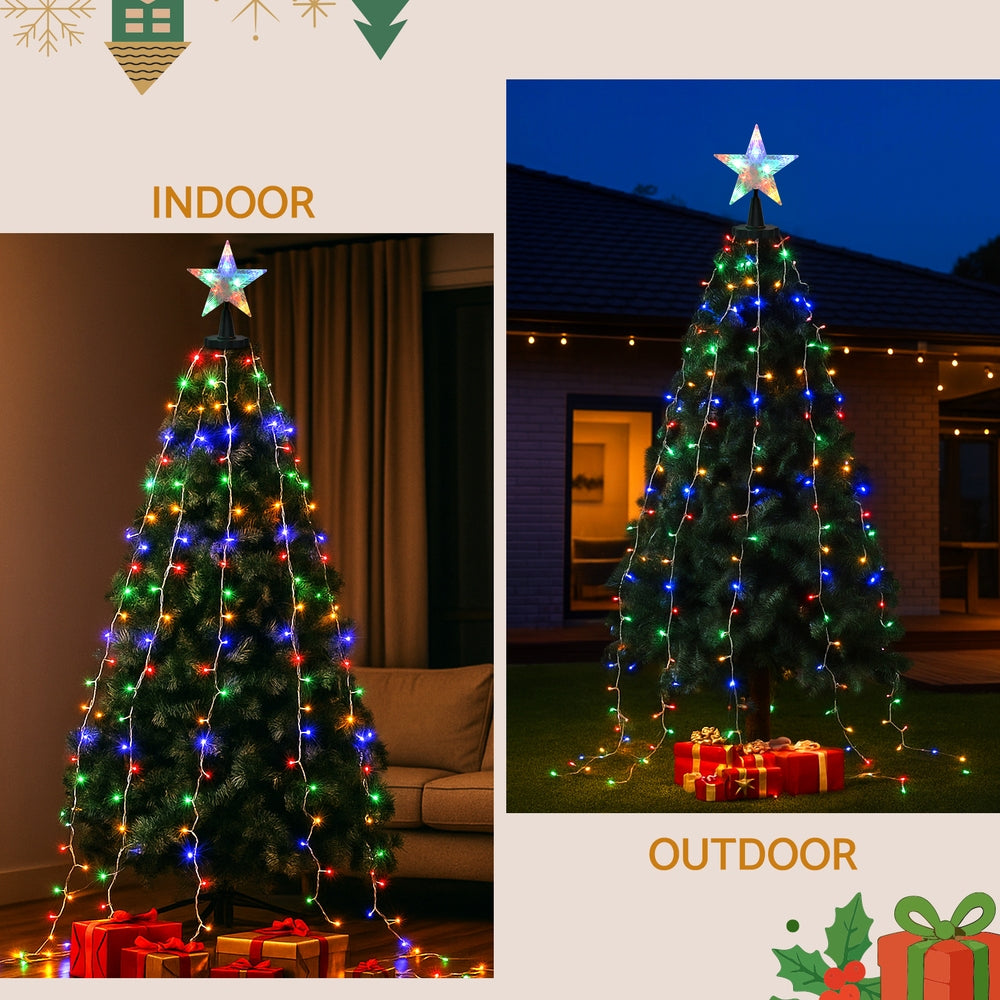 Jingle Jollys 2.5M Christmas Lights Waterfall String Light 300 LED Star Topper - SuperSaverAU - view 4