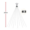 Jingle Jollys 2.5M Christmas Lights Waterfall String Light 300 LED Star Topper - SuperSaverAU - view 2