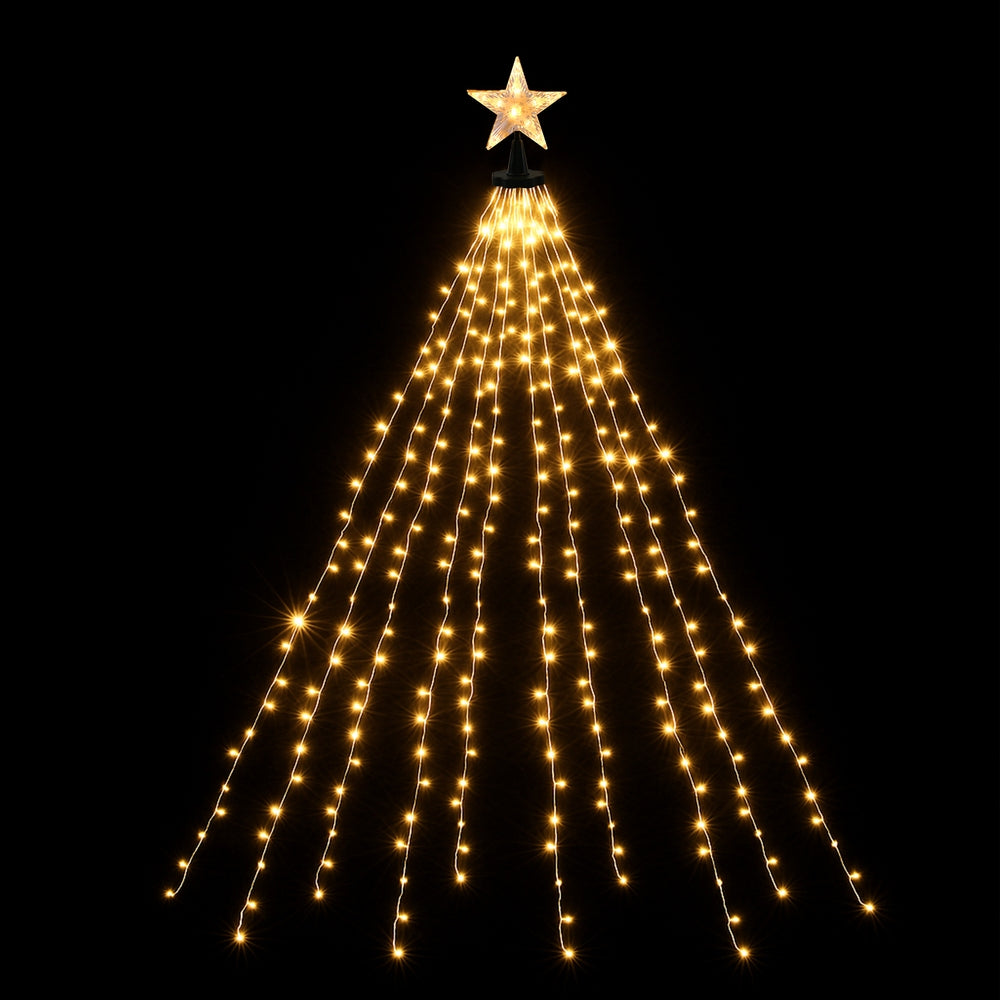 Jingle Jollys 2.5M Christmas Lights Waterfall String Light 300 LED Star Topper - SuperSaverAU - view 3