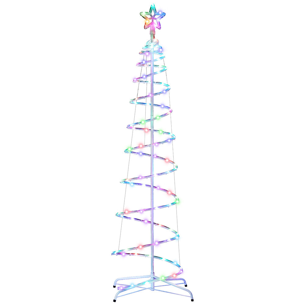 Jingle Jollys Christmas Tree 1.8m 100 RGB LED Rope Lights Xmas Trees Decoration