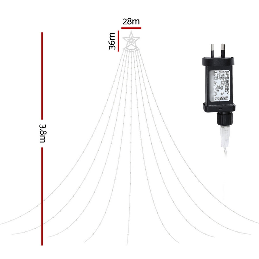 Jingle Jollys 3.8M Christmas Lights Waterfall String Light 340 LED - SuperSaverAU - view 1