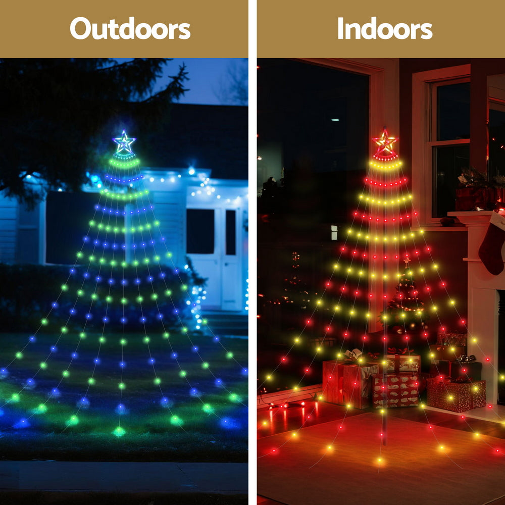 Jingle Jollys 3.8M Christmas Lights Waterfall String Light 340 LED - SuperSaverAU - view 4