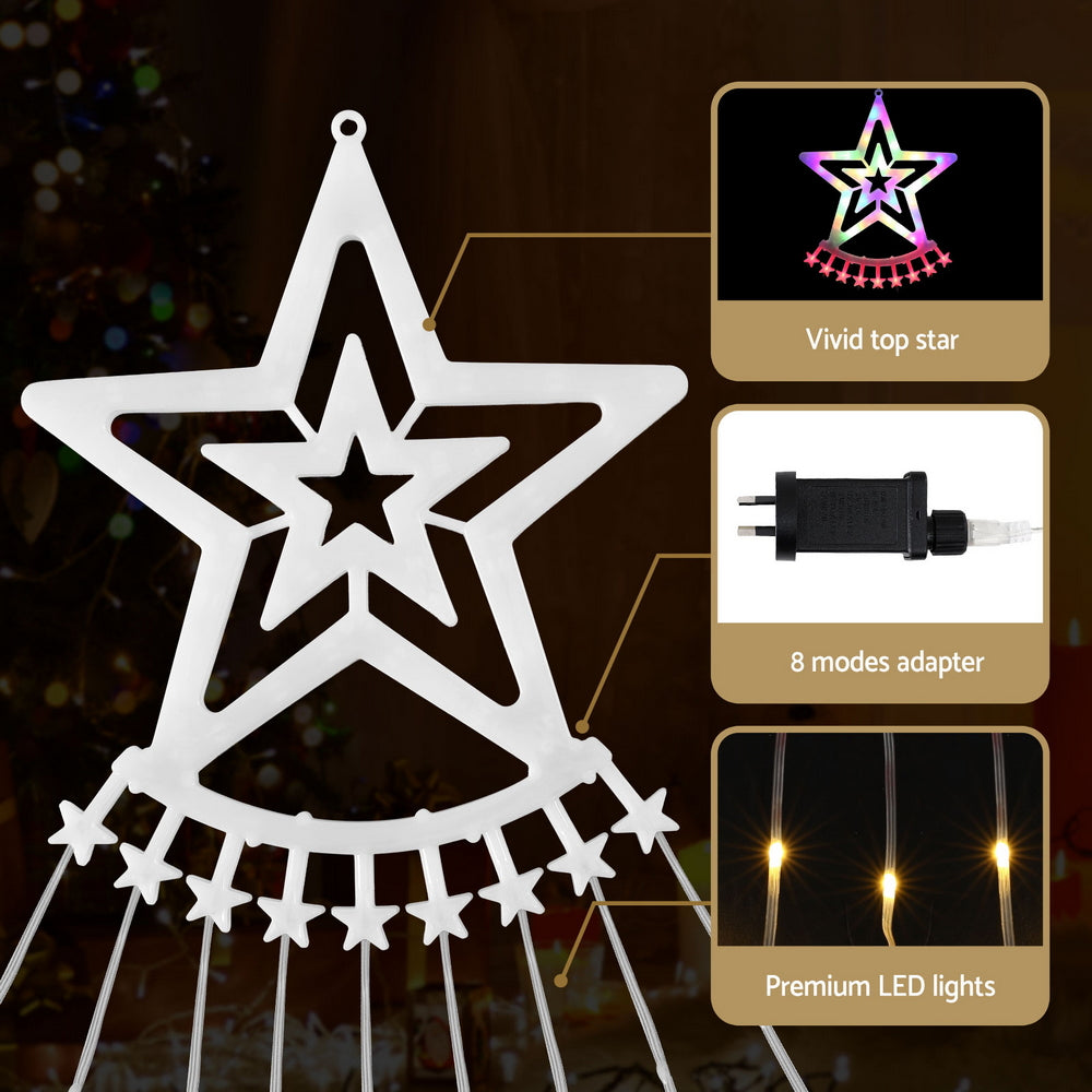 Jingle Jollys 3.8M Christmas Lights Waterfall String Light 340 LED - SuperSaverAU - view 5