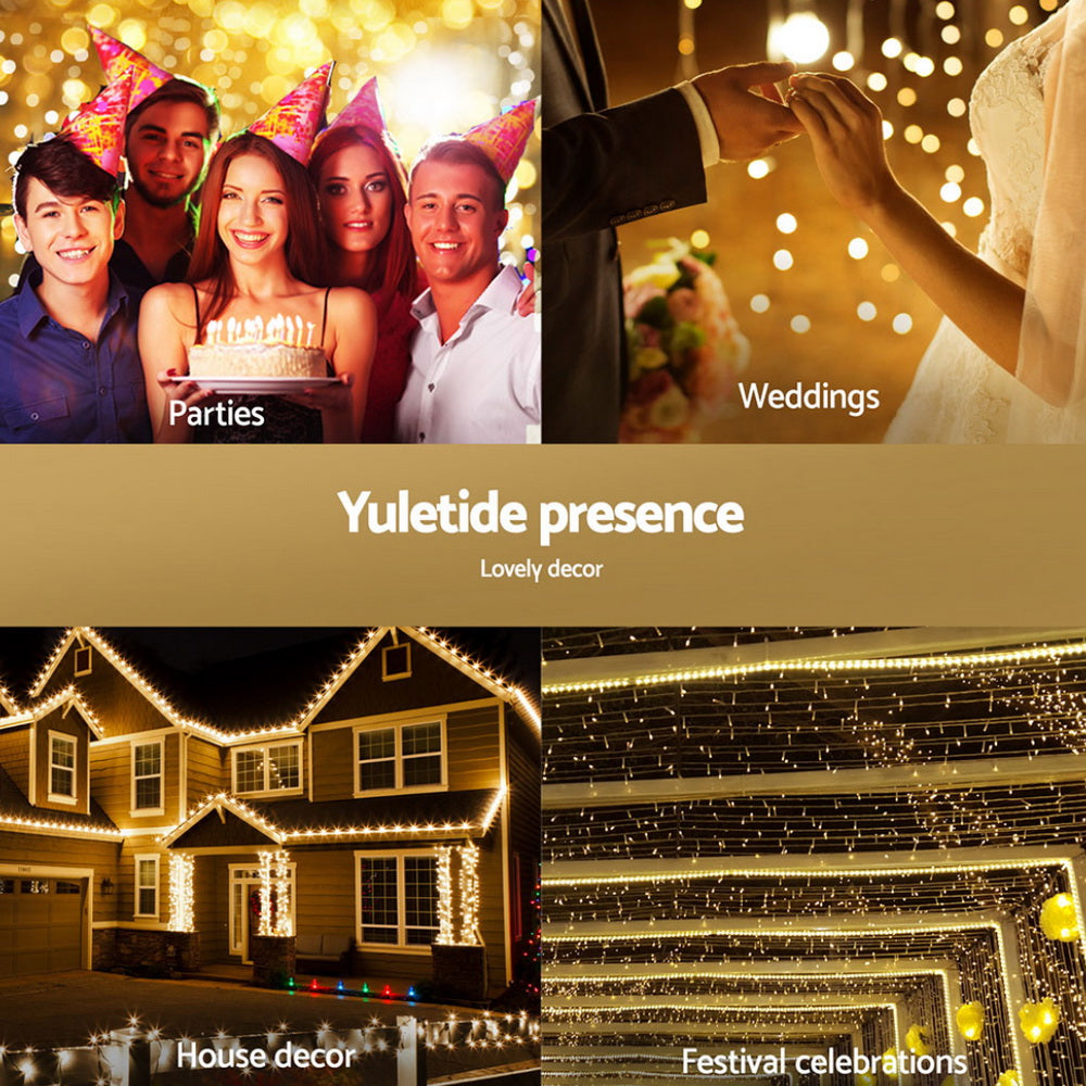 2Mx3M Christmas Lights Net String Light Decorations Warm 504 LED Jingle Jollys - SuperSaverAU - view 5