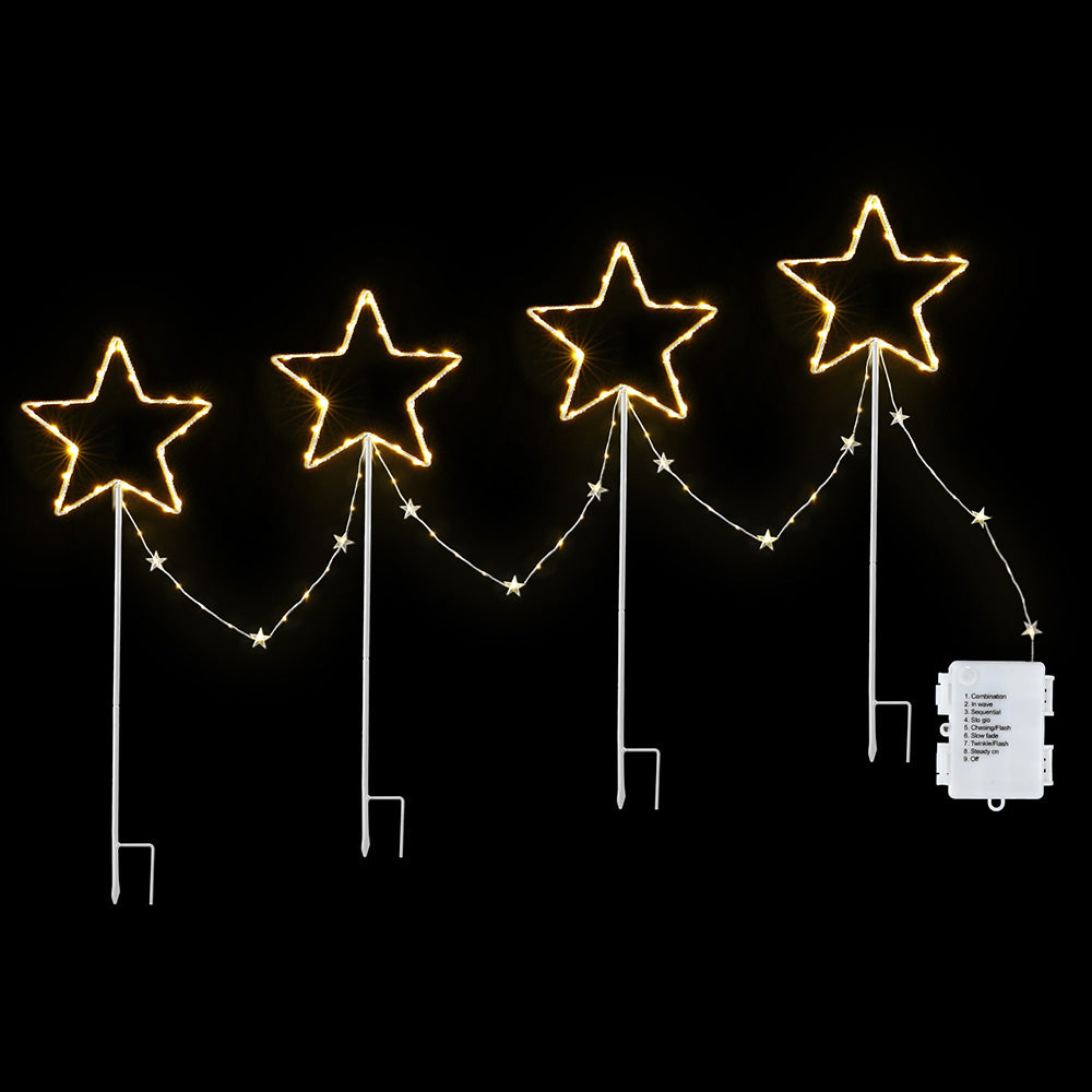 Jingle Jollys 4 PCS Christmas Lights Path Ground Light Garden Decorations 144 LED - SuperSaverAU - view 3