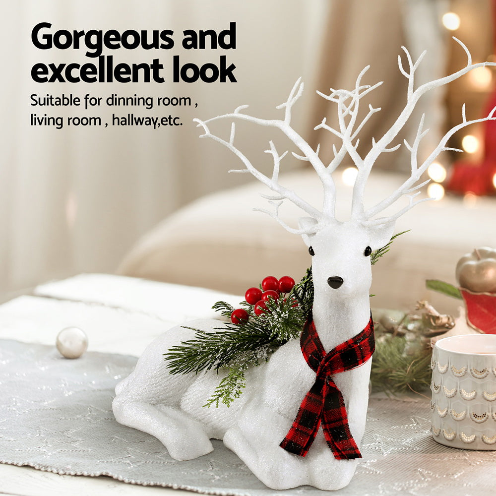Jingle Jollys Christmas Reindeer 32cm Glitter Deer Ornaments Party Decorations - SuperSaverAU - view 4