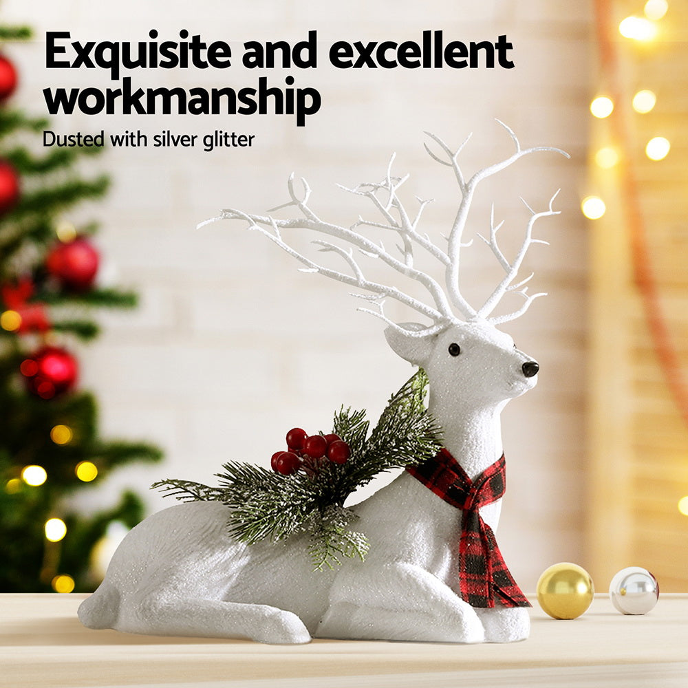 Jingle Jollys Christmas Reindeer 32cm Glitter Deer Ornaments Party Decorations - SuperSaverAU - view 5