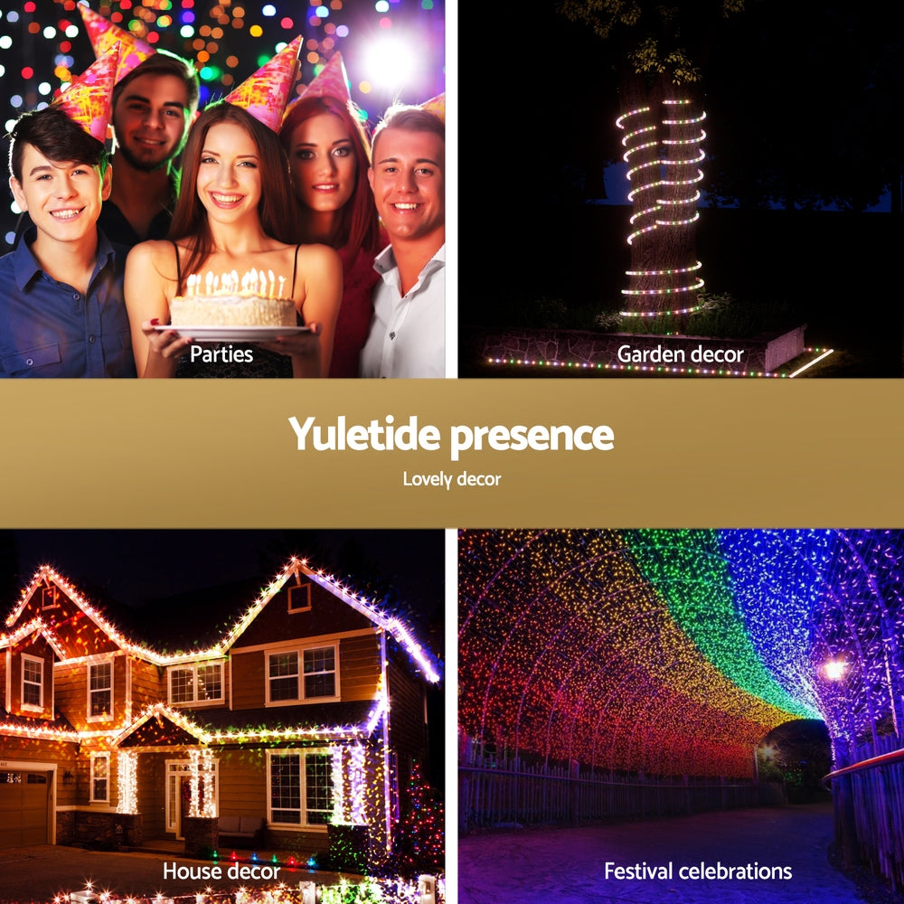 20M Christmas Lights String Rope Light Decorations 600 LED Colorful Jingle Jollys - SuperSaverAU - view 2