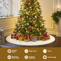 Jingle Jollys Christmas Tree Skirt 120cm Knitted Xmas Tree Ornaments Decor Beige - SuperSaverAU - view 3