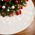 Jingle Jollys Christmas Tree Skirt 120cm Knitted Xmas Tree Ornaments Decor Beige - SuperSaverAU - view 4