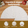 Jingle Jollys Christmas Tree Skirt 90cm Knitted Fabric Xmas Ornament Decor Beige - SuperSaverAU - view 5