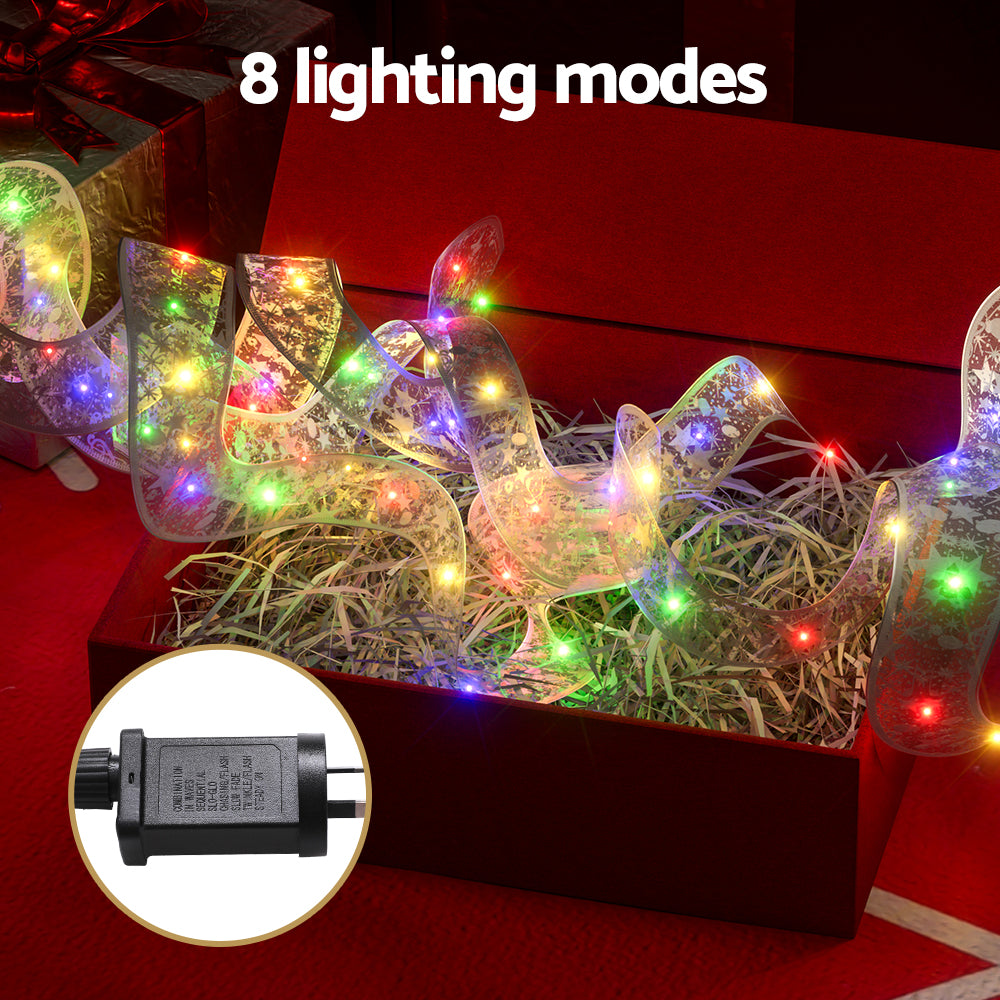 20M Christmas Lights Ribbon Fairy Light 200 LED Colored Jingle Jollys - SuperSaverAU - view 4