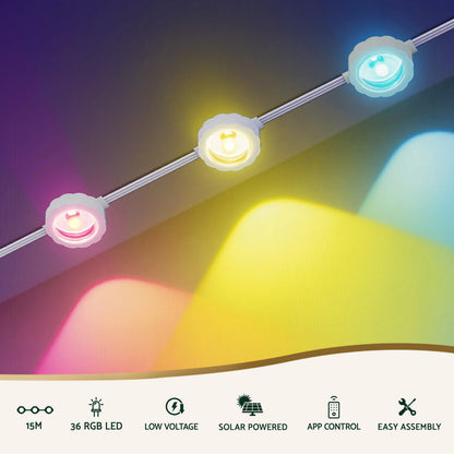 Jingle Jollys 15M Christmas Lights Permanent String Eaves Light 36 LED Decoration