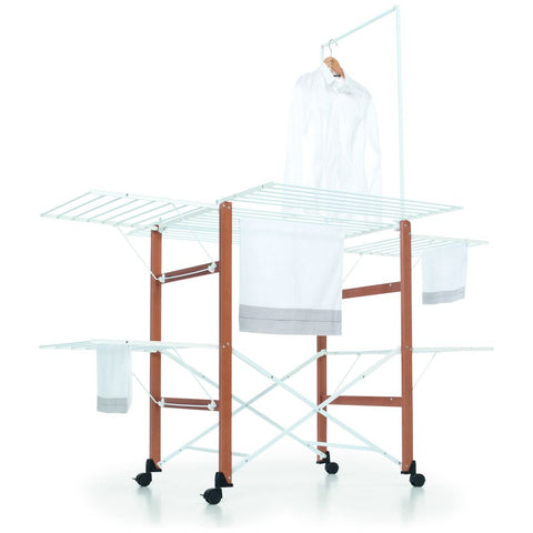 Foppapedretti Super Gulliver Clothes Airer - 35m Drying Space, Solid Wood Frame, Walnut - F9900420412