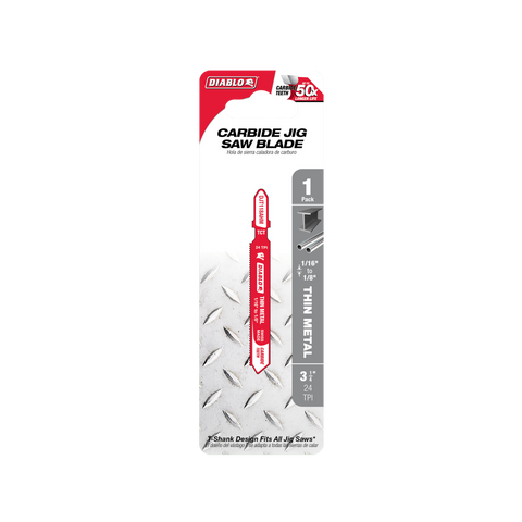 Diablo 83mm Tungsten Carbide Jig Saw Blade - Thin Metal Cutting - 24 TPI - SuperSaverAU - view 1