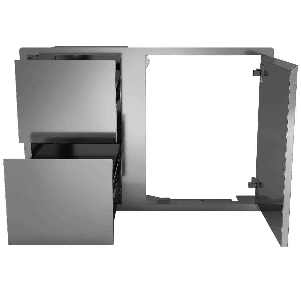 Beefeater Stainless Steel Single Cupboard Door with 2 Drawers - Easy-Glide Drawers - BOC2050SA