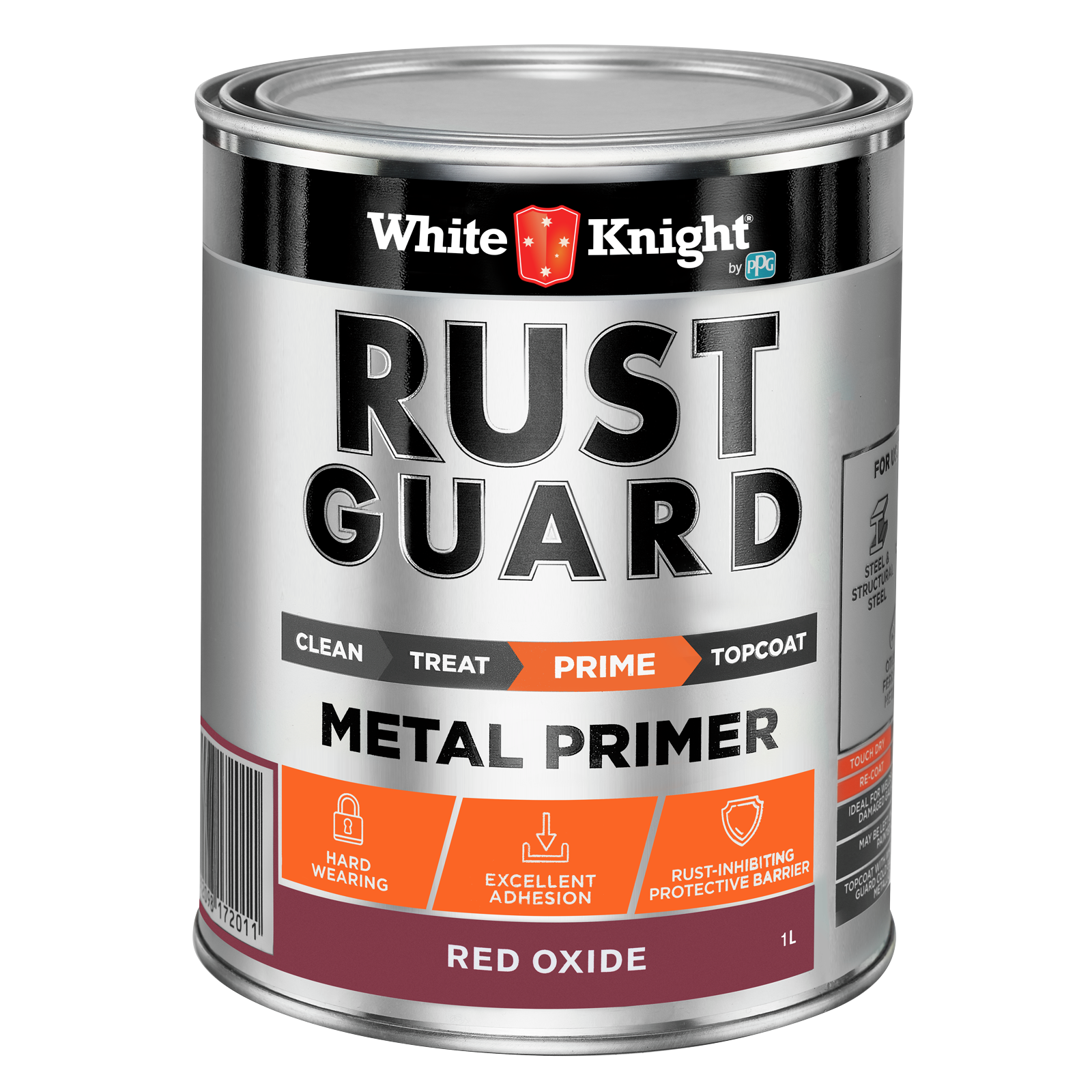 White Knight Rust Guard Metal Primer Paint 1L Red Oxide Anti-Corrosive