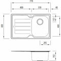 Oliveri Flinders Single Bowl Topmount Sink - Left Hand Drainer, 21L Bowl, 304 Stainless Steel - FL122