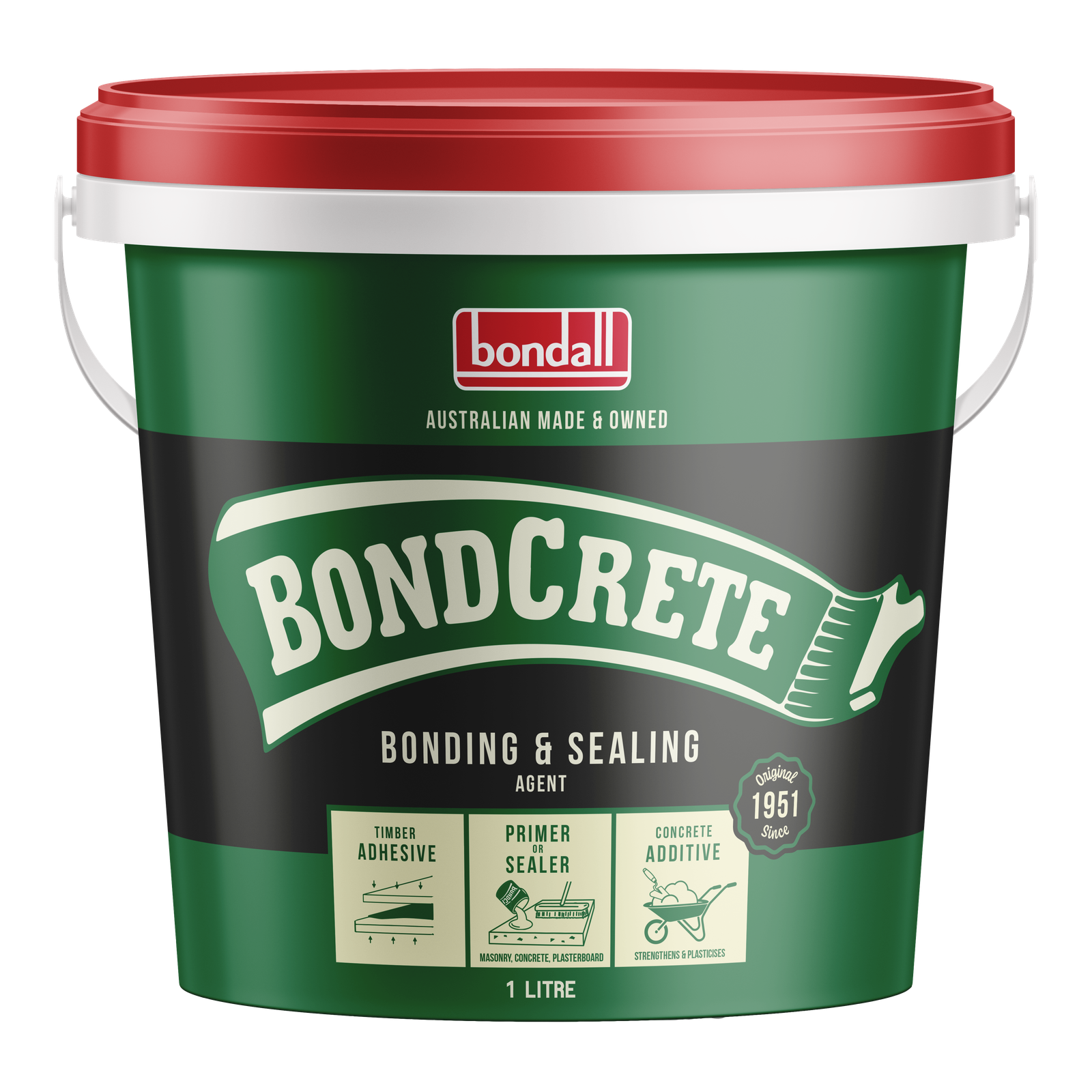 Bondall BondCrete 1L Cement Additive Clear Bonding & Sealing Agent
