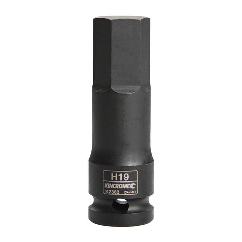 Kincrome 19mm 1/2" Drive Hex Impact Socket - Chrome Molybdenum Steel - Black - SuperSaverAU - view 1