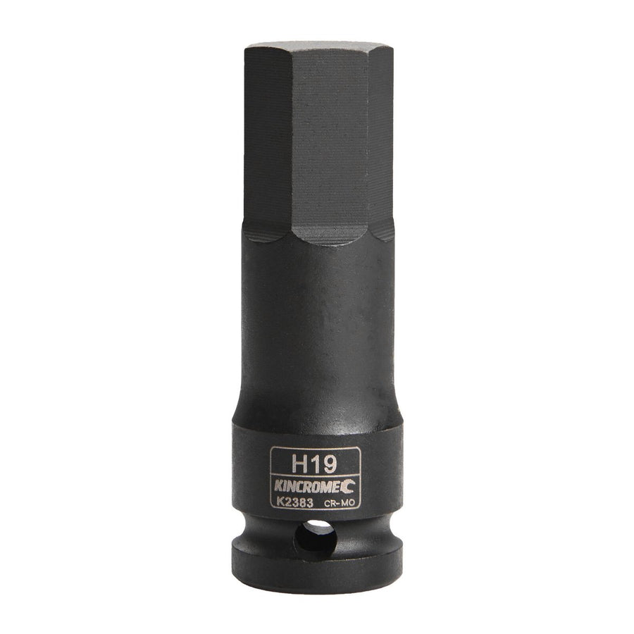 Kincrome 19mm 1/2" Drive Hex Impact Socket - Chrome Molybdenum Steel - Black - SuperSaverAU - view 1