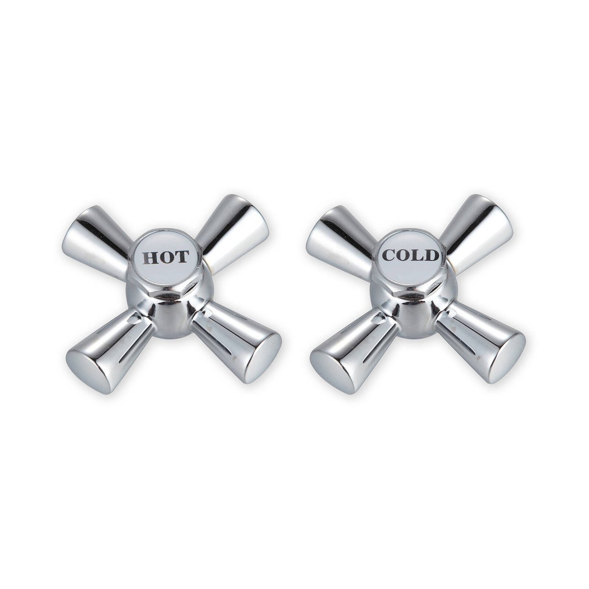 Shaw Mason Chrome Easy Clean Cross Handles Pair - 112mm x 179mm - Brass - SuperSaverAU - view 1