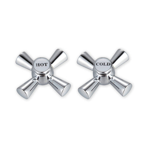 Shaw Mason Chrome Easy Clean Cross Handles Pair - 112mm x 179mm - Brass - SuperSaverAU - view 1