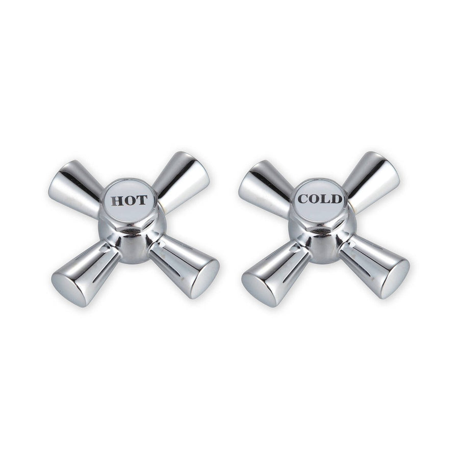 Shaw Mason Chrome Easy Clean Cross Handles Pair - 112mm x 179mm - Brass - SuperSaverAU - view 1