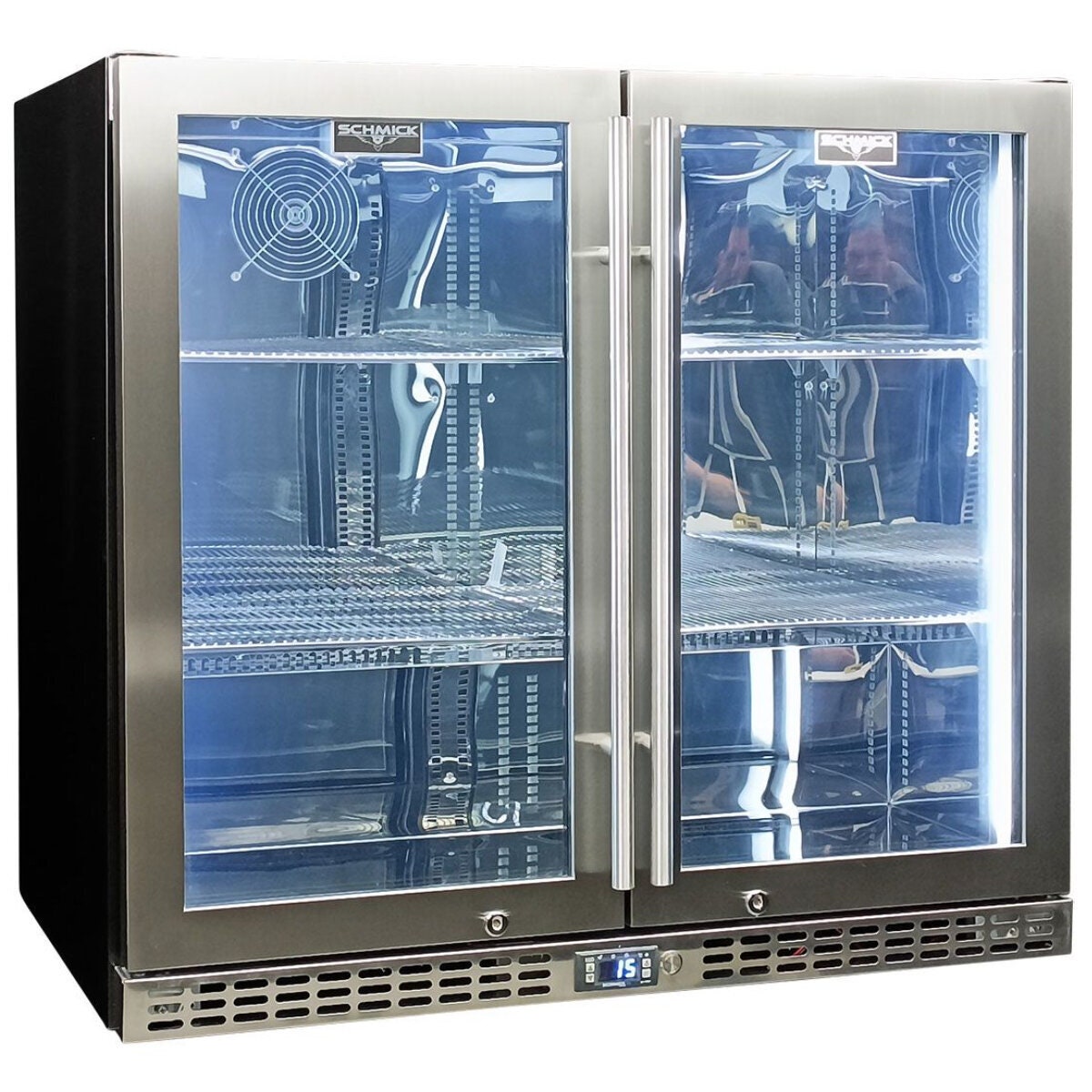 Schmick 257L two-door bar fridge - Stainless steel, 6 star energy rating, lockable door - SK246-HD