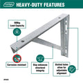 Carinya 350 x 350mm Galvanised Heavy Duty Brace Stay Bracket, 500kg Capacity, Indoor/Outdoor