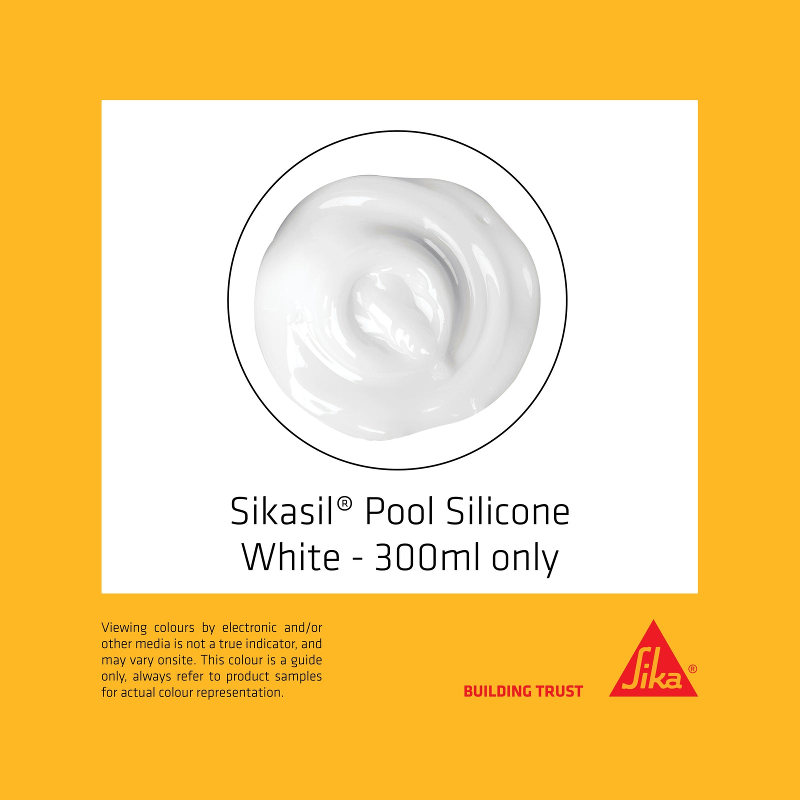Sika Sikasil Pool Premium Swimming Pool Silicone Sealant 300ml White UV Resistant