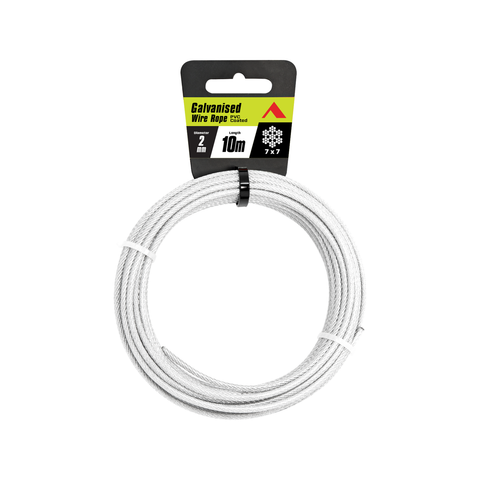 Pinnacle 2mm Galvanised PVC Coated Wire Rope 10m Durable UV Stabilised - SuperSaverAU - view 1